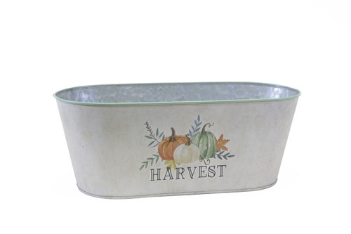 15in Long Fall Harvest Oval Tin Pot Cover