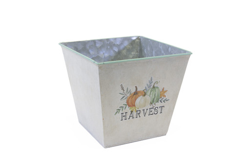 6.5in Square Fall Harvest Tin Pot Cover