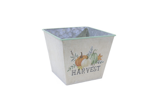 5in Square Fall Harvest Tin Pot Cover