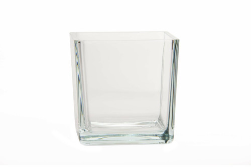 5.5in Abbey Cube Clear Glass Vase