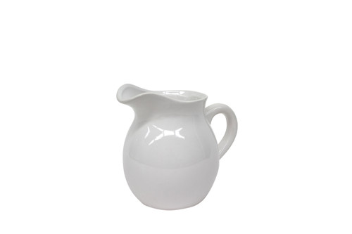 7in Tall Ceramic Pitcher - White