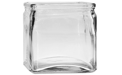 5in Square Cube Clear Glass Vase