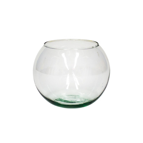 6.5in Wide Bubble Bowl Vase - Recycled Glass