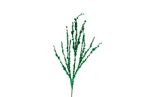40in Laser Glitter Twig Spray - Emerald Red