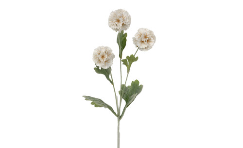 27in Scabiosa Seed Pod Spray x3 - White