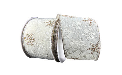 #40 Blizzard Bliss Xmas Ribbon - Wired Edge (20yd)