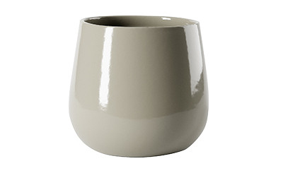 4.75in Wide Milan Ceramic Pot - Taupe Stone