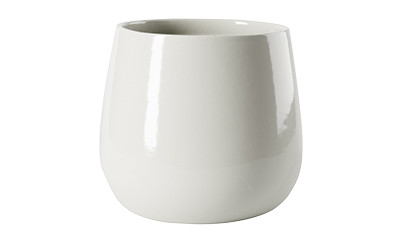 4.75in Wide Milan Ceramic Pot - Warm White