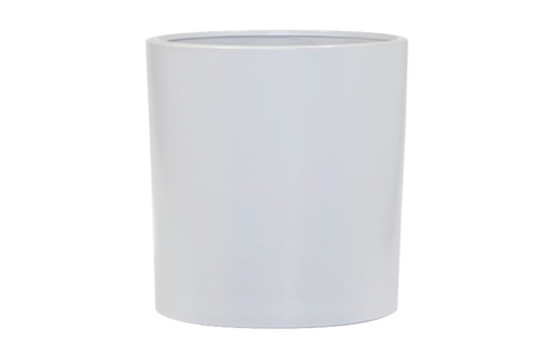 10in Wide Cylinder Ceramic Vase - White