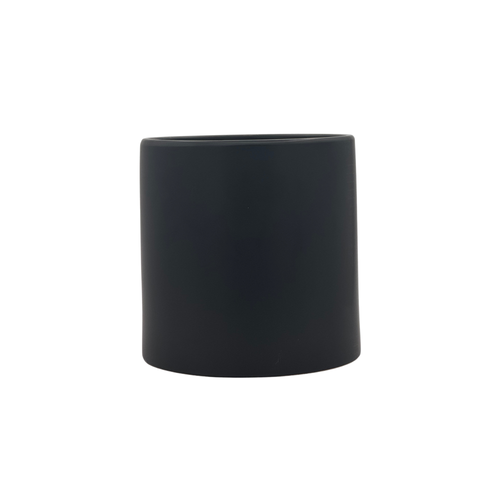7in Wide Cylinder Ceramic Vase - Black