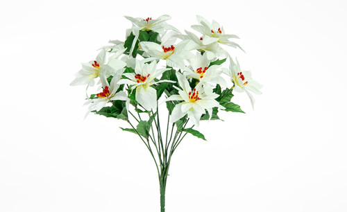 39in Poinsettia Bush x14 - White