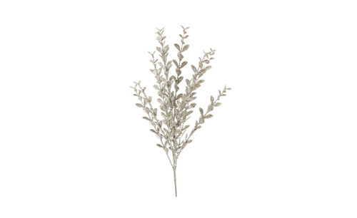 22in Glitter Boxwood Spray x12 - Silver
