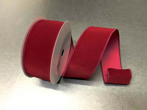 #40 Value Velvet Ribbon - Wired Edge - Burgundy (50yd)