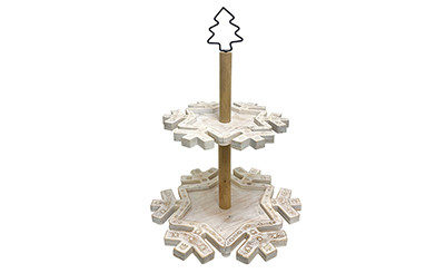 22in Tall 2-Tier Snowflake Display Table