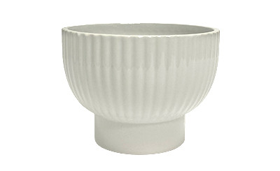 5in Wide Renee Footed Ceramic Bowl - White