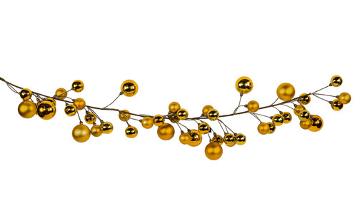 50in Long Mixed Ornament Ball Garland - Gold