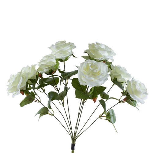 18in Rose Bush x9 - Cream White