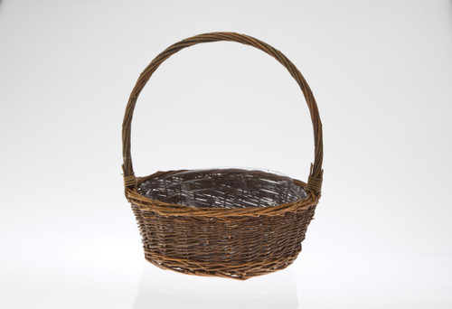 13.5in Wide Rustic Basket - Dark Stain