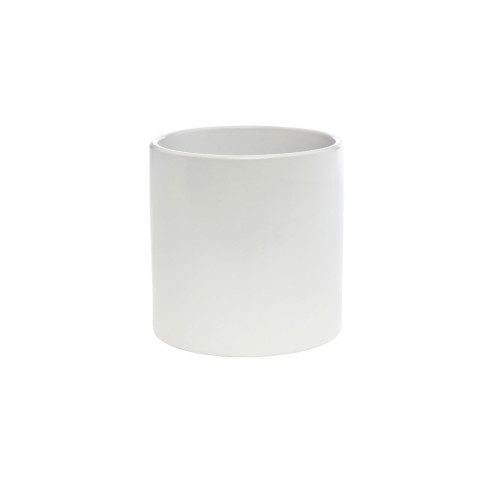 5in Wide Cylinder Ceramic Pot - White
