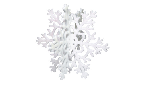 17.75in Foam 3D Snowflake with Glitter Snow