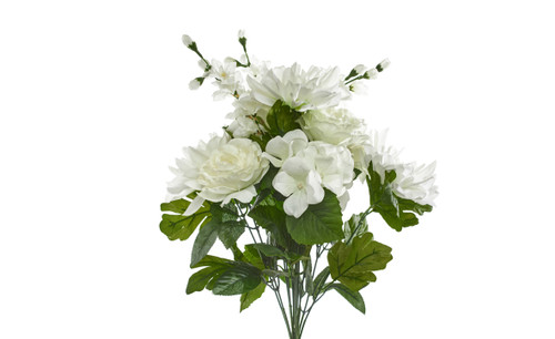 Dahlia Hydrangea Delphinium Bush - White