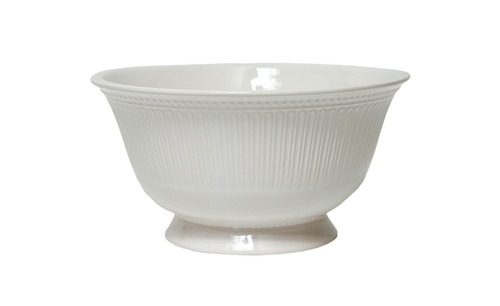 7in Wide Patrick Pedestal Ceramic Bowl - White
