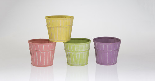 7.5in Wide Splitwood Basket Pot Cover - Assorted Pastel