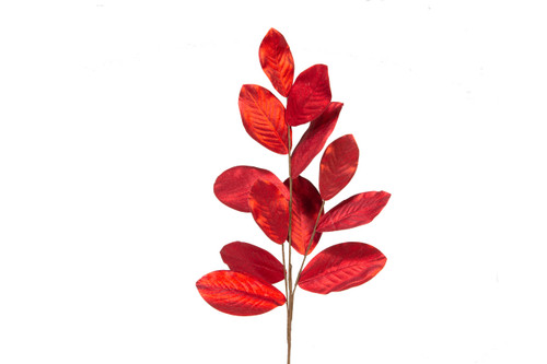 39in Magnolia Leaf Spray - Red