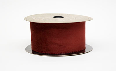 #40 Velvet Dupion Back Ribbon (10yd) - Garnet