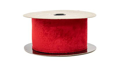 #40 Velvet Dupion Back Ribbon (10yd) - Red