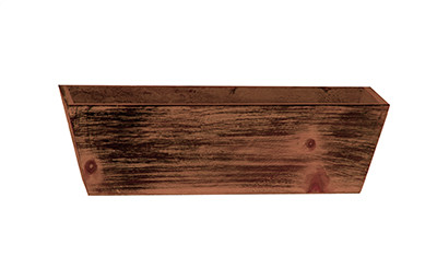 12in Long Flared Wood Planter Box - Brown Stain