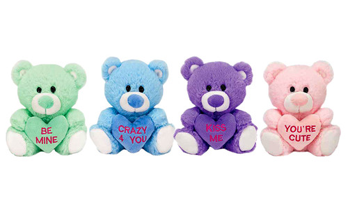 5.5in Conversation Heart Bears Plush (Assorted)