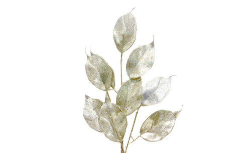 23in Lemon Leaf Spray with Glitter - Matte Champagne