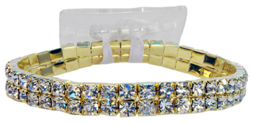 Sophisticated Lady Stretch Wristlet - Crystal Gold