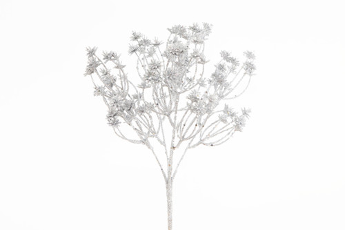 12.5in Glitter Queens Lace Bush x5 - Silver