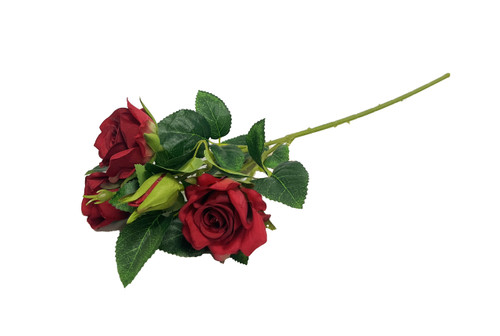 18in Rose Spray x3 - Red
