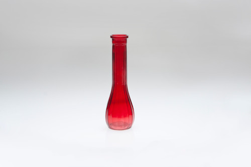 8.5in Tall Bud Glass Vase - Red