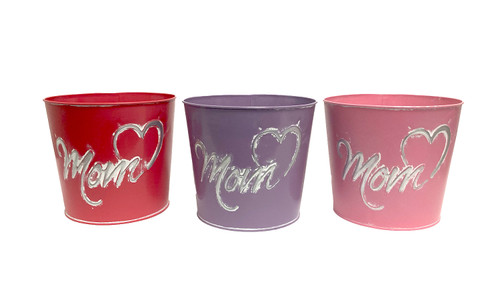 7.5in Wide Mom Tin Pot Cover - Pastel (Assorted)