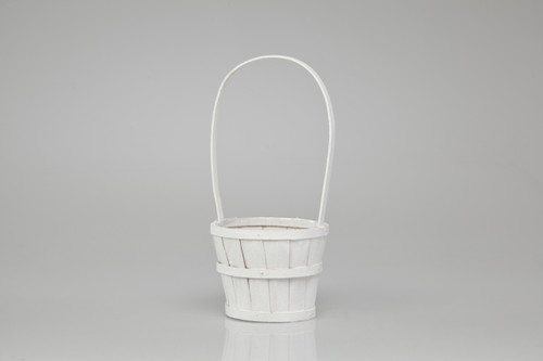 5in Wide Splitwood Bamboo Basket - White
