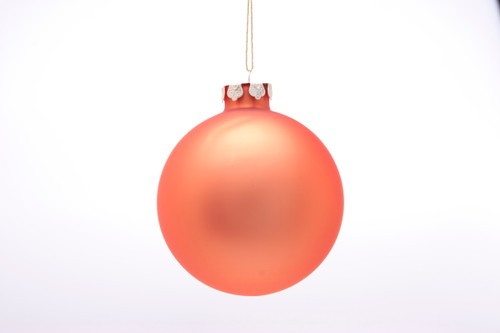 75mm Satin Ball Ornament - Tangerine (Set of 6)