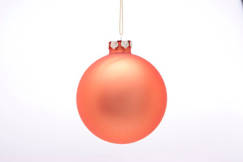 100mm Glass Satin Ball Ornament (Set of 4) - Tangerine