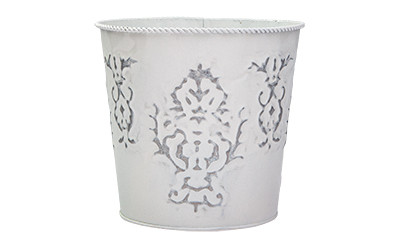 6.75in Wide Embossed Tin Pot Cover