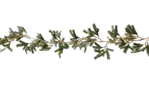 71in Snow Pine Lit Garland, 120 LED - Warm White