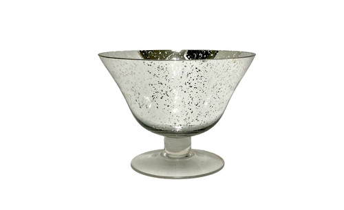 5.5in Tall Ava Mercury Glass Compote - Silver
