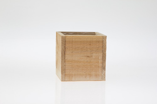 4in Berry Box Wood Cube - Natural