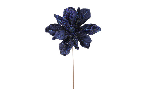25in Poinsettia Spray - Dark Blue