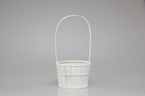 6.5in Wide Splitwood Bamboo Basket - White