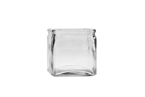 5in Clear Glass Cube Vase - Machine Made