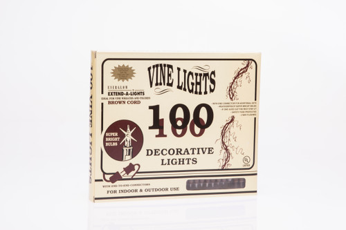 24ft Brown Corded String Lights, 100 LED