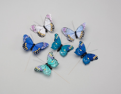 3.5in Feather Butterfly on Wire - Pink Combo (12pk)